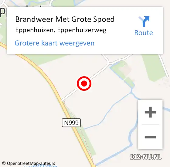 Locatie op kaart van de 112 melding: Brandweer Met Grote Spoed Naar Eppenhuizen, Eppenhuizerweg op 22 november 2015 17:49