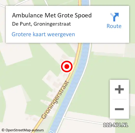 Locatie op kaart van de 112 melding: Ambulance Met Grote Spoed Naar De Punt, Groningerstraat op 22 november 2015 18:53