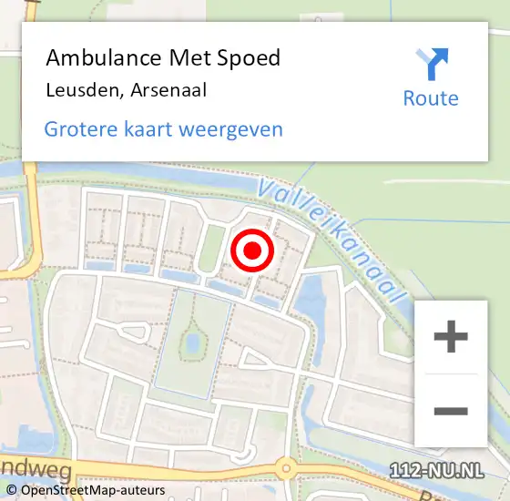 Locatie op kaart van de 112 melding: Ambulance Met Spoed Naar Leusden, Arsenaal op 23 november 2015 09:05