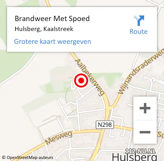Locatie op kaart van de 112 melding: Brandweer Met Spoed Naar Hulsberg, Kaalstreek op 23 november 2015 09:19