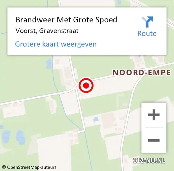 Locatie op kaart van de 112 melding: Brandweer Met Grote Spoed Naar Voorst, Gravenstraat op 23 november 2015 13:12