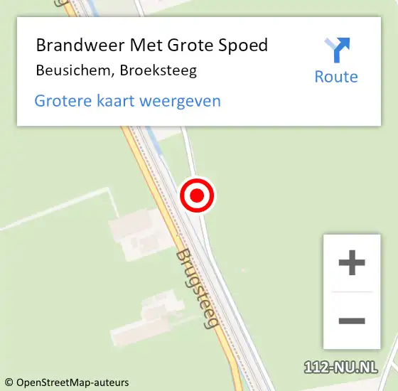 Locatie op kaart van de 112 melding: Brandweer Met Grote Spoed Naar Beusichem, Broeksteeg op 23 november 2015 13:36