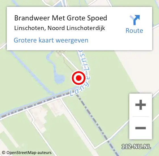 Locatie op kaart van de 112 melding: Brandweer Met Grote Spoed Naar Linschoten, Noord Linschoterdijk op 23 november 2015 13:45