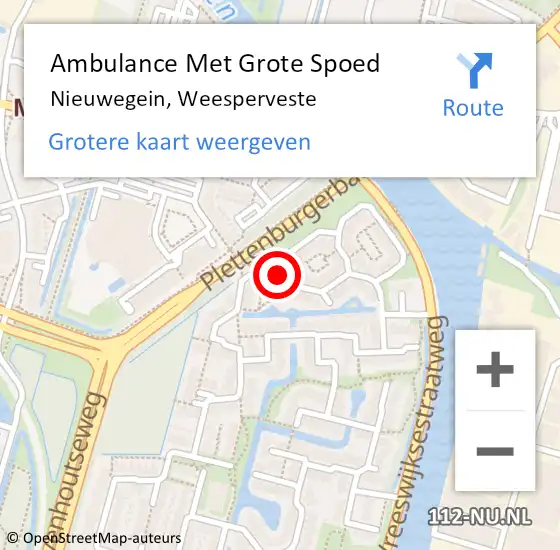 Locatie op kaart van de 112 melding: Ambulance Met Grote Spoed Naar Nieuwegein, Weesperveste op 23 november 2015 16:56