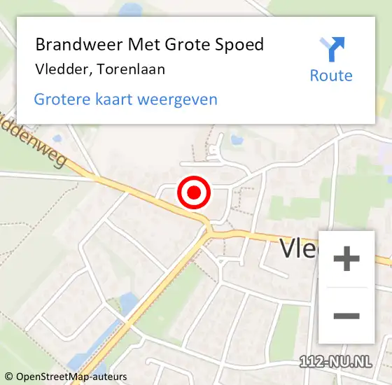 Locatie op kaart van de 112 melding: Brandweer Met Grote Spoed Naar Vledder, Torenlaan op 23 november 2015 17:25