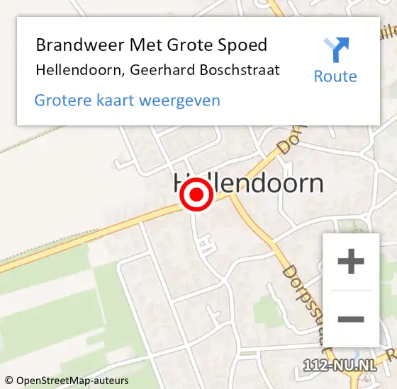 Locatie op kaart van de 112 melding: Brandweer Met Grote Spoed Naar Hellendoorn, Geerhard Boschstraat op 23 november 2015 18:19