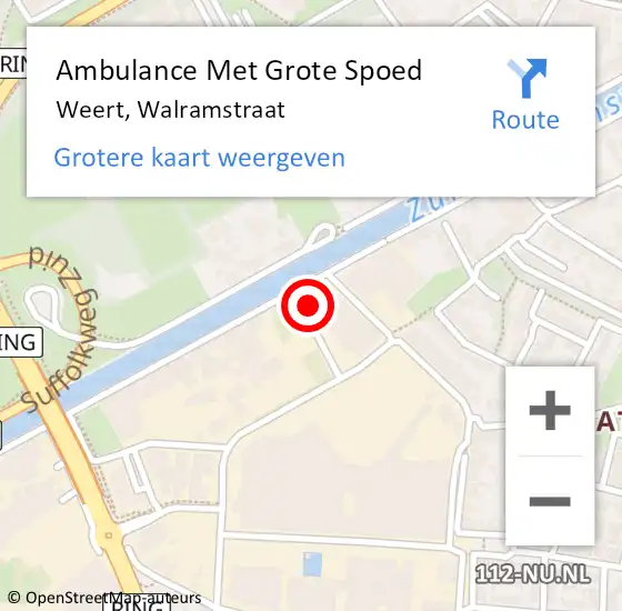 Locatie op kaart van de 112 melding: Ambulance Met Grote Spoed Naar Weert, Walramstraat op 23 november 2015 19:33