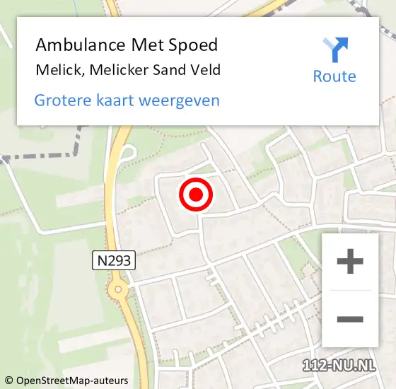 Locatie op kaart van de 112 melding: Ambulance Met Spoed Naar Melick, Melicker Sand Veld op 23 november 2015 20:20