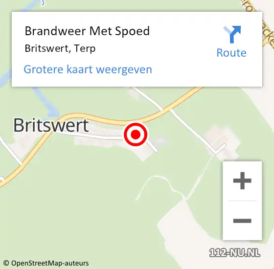 Locatie op kaart van de 112 melding: Brandweer Met Spoed Naar Britswert, Terp op 23 november 2015 23:00
