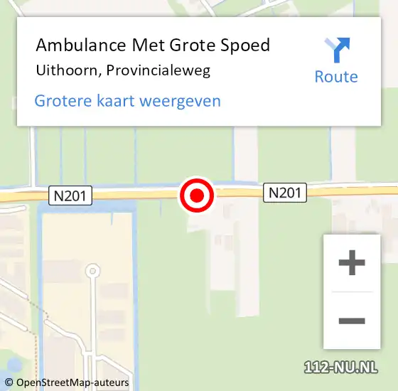 Locatie op kaart van de 112 melding: Ambulance Met Grote Spoed Naar Uithoorn, Provincialeweg op 23 november 2015 23:05