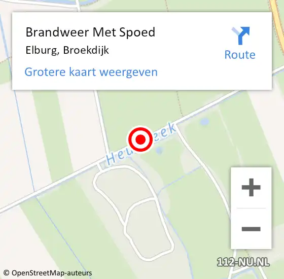 Locatie op kaart van de 112 melding: Brandweer Met Spoed Naar Elburg, Broekdijk op 23 november 2015 23:08