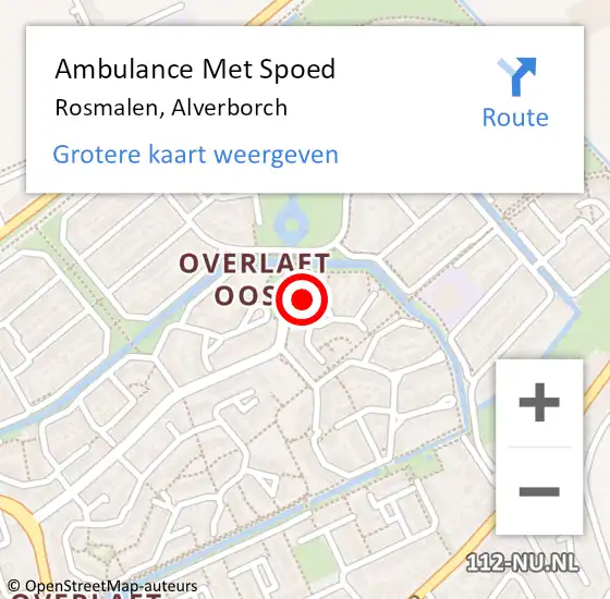 Locatie op kaart van de 112 melding: Ambulance Met Spoed Naar Rosmalen, Alverborch op 24 november 2015 00:57