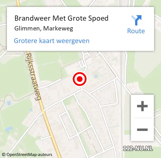 Locatie op kaart van de 112 melding: Brandweer Met Grote Spoed Naar Glimmen, Markeweg op 27 november 2013 21:32