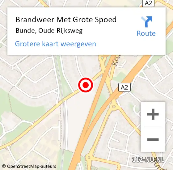 Locatie op kaart van de 112 melding: Brandweer Met Grote Spoed Naar Bunde, Oude Rijksweg op 24 november 2015 10:08