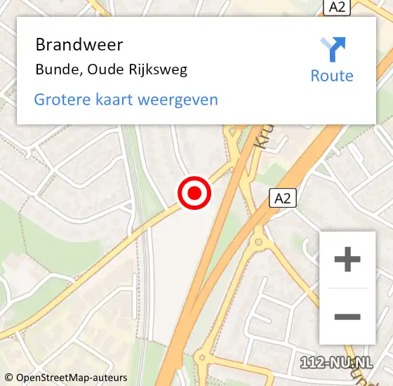 Locatie op kaart van de 112 melding: Brandweer Bunde, Oude Rijksweg op 24 november 2015 10:11