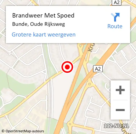 Locatie op kaart van de 112 melding: Brandweer Met Spoed Naar Bunde, Oude Rijksweg op 24 november 2015 10:33