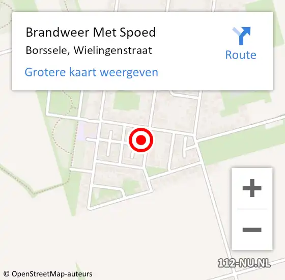 Locatie op kaart van de 112 melding: Brandweer Met Spoed Naar Borssele, Wielingenstraat op 24 november 2015 11:23