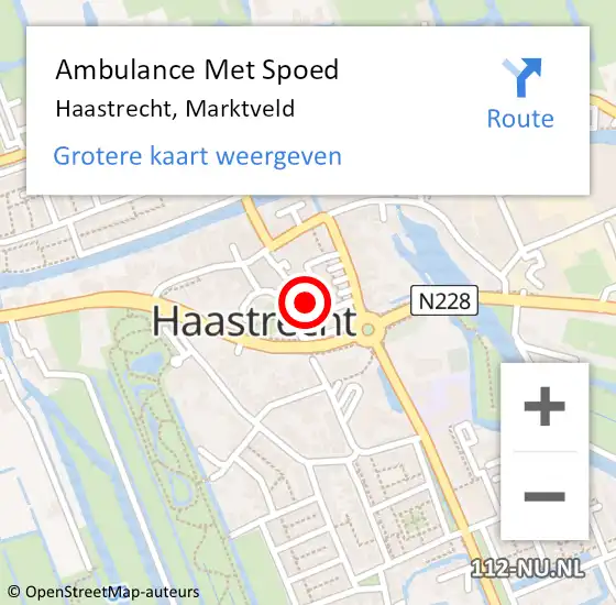 Locatie op kaart van de 112 melding: Ambulance Met Spoed Naar Haastrecht, Marktveld op 24 november 2015 13:28