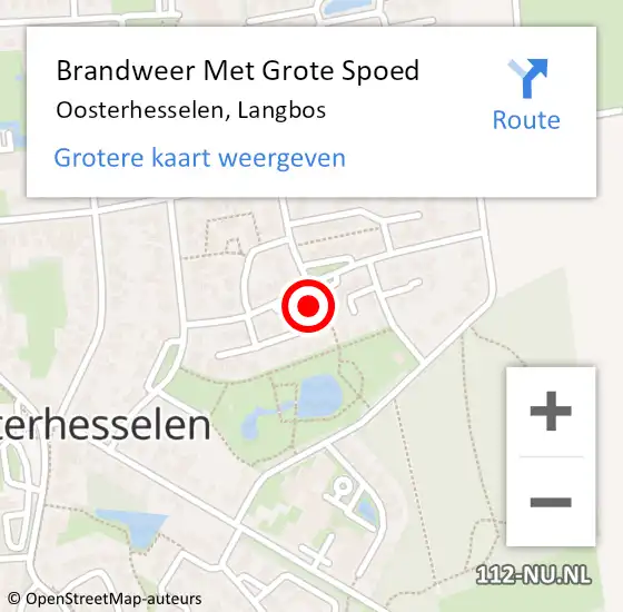 Locatie op kaart van de 112 melding: Brandweer Met Grote Spoed Naar Oosterhesselen, Langbos op 24 november 2015 13:49