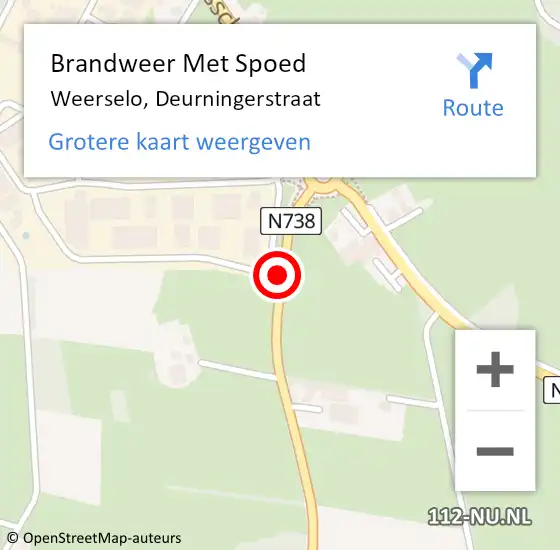 Locatie op kaart van de 112 melding: Brandweer Met Spoed Naar Weerselo, Deurningerstraat op 24 november 2015 14:32