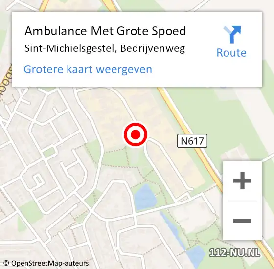 Locatie op kaart van de 112 melding: Ambulance Met Grote Spoed Naar Sint-Michielsgestel, Bedrijvenweg op 24 november 2015 15:08