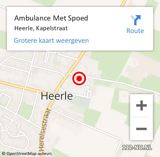 Locatie op kaart van de 112 melding: Ambulance Met Spoed Naar Heerle, Kapelstraat op 24 november 2015 15:54