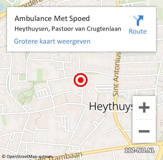 Locatie op kaart van de 112 melding: Ambulance Met Spoed Naar Heythuysen, Pastoor van Crugtenlaan op 24 november 2015 20:36