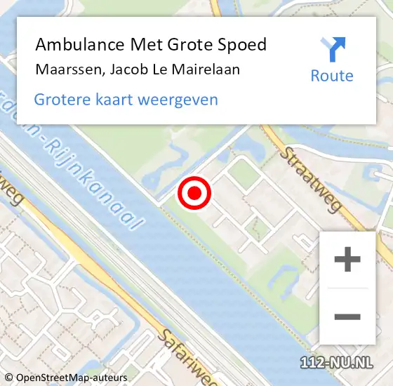 Locatie op kaart van de 112 melding: Ambulance Met Grote Spoed Naar Maarssen, Jacob Le Mairelaan op 25 november 2015 07:45