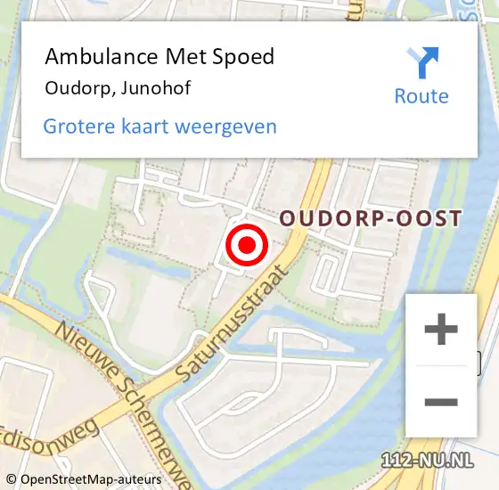 Locatie op kaart van de 112 melding: Ambulance Met Spoed Naar Oudorp, Junohof op 28 november 2013 02:41