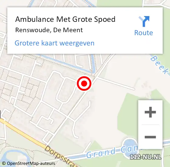 Locatie op kaart van de 112 melding: Ambulance Met Grote Spoed Naar Renswoude, De Meent op 25 november 2015 10:11