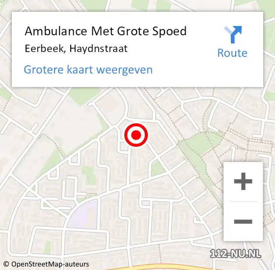 Locatie op kaart van de 112 melding: Ambulance Met Grote Spoed Naar Eerbeek, Haydnstraat op 25 november 2015 11:23