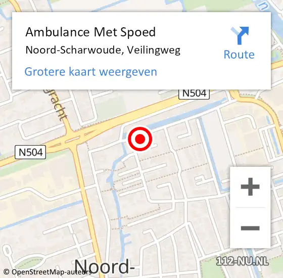 Locatie op kaart van de 112 melding: Ambulance Met Spoed Naar Noord-Scharwoude, Veilingweg op 25 november 2015 12:14