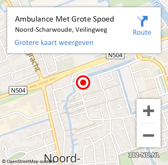 Locatie op kaart van de 112 melding: Ambulance Met Grote Spoed Naar Noord-Scharwoude, Veilingweg op 25 november 2015 12:16