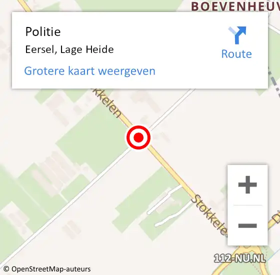 Locatie op kaart van de 112 melding: Politie Eersel, Lage Heide op 25 november 2015 13:48