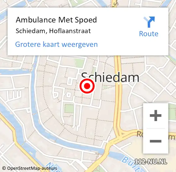 Locatie op kaart van de 112 melding: Ambulance Met Spoed Naar Schiedam, Hoflaanstraat op 25 november 2015 15:40