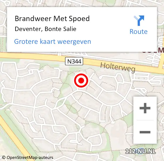 Locatie op kaart van de 112 melding: Brandweer Met Spoed Naar Deventer, Bonte Salie op 25 november 2015 16:45