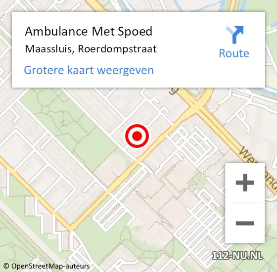 Locatie op kaart van de 112 melding: Ambulance Met Spoed Naar Maassluis, Roerdompstraat op 25 november 2015 18:30