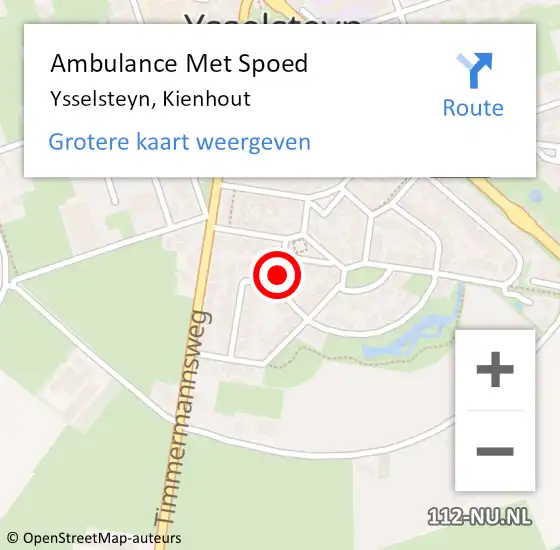 Locatie op kaart van de 112 melding: Ambulance Met Spoed Naar Ysselsteyn, Kienhout op 28 november 2013 06:55