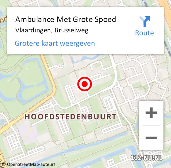 Locatie op kaart van de 112 melding: Ambulance Met Grote Spoed Naar Vlaardingen, Brusselweg op 25 november 2015 21:44