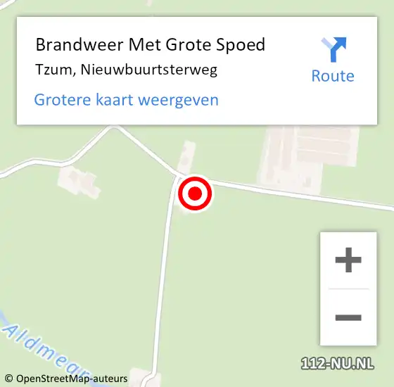 Locatie op kaart van de 112 melding: Brandweer Met Grote Spoed Naar Tzum, Nieuwbuurtsterweg op 25 november 2015 22:31