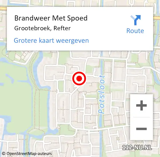 Locatie op kaart van de 112 melding: Brandweer Met Spoed Naar Grootebroek, Refter op 25 november 2015 23:59