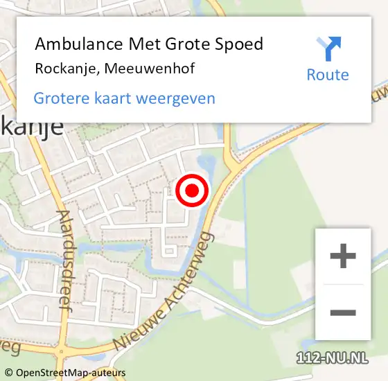 Locatie op kaart van de 112 melding: Ambulance Met Grote Spoed Naar Rockanje, Meeuwenhof op 26 november 2015 03:39