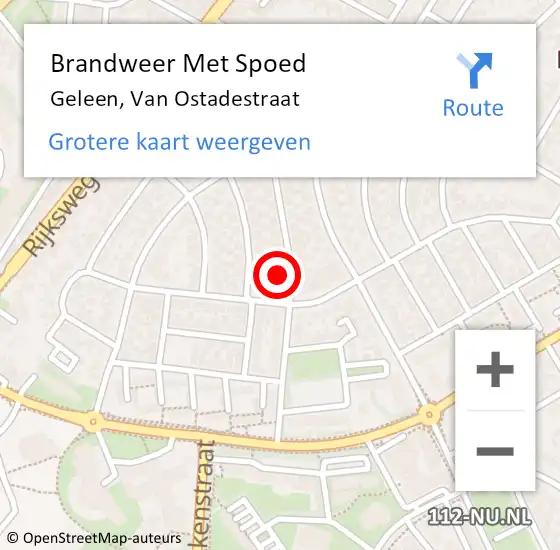 Locatie op kaart van de 112 melding: Brandweer Met Spoed Naar Geleen, Van Ostadestraat op 26 november 2015 06:36