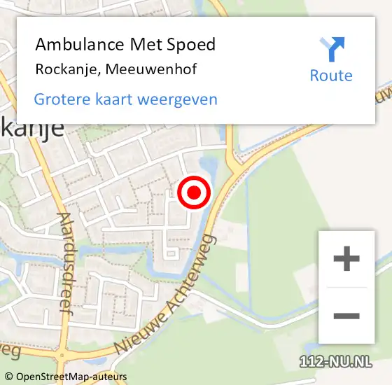 Locatie op kaart van de 112 melding: Ambulance Met Spoed Naar Rockanje, Meeuwenhof op 26 november 2015 07:13