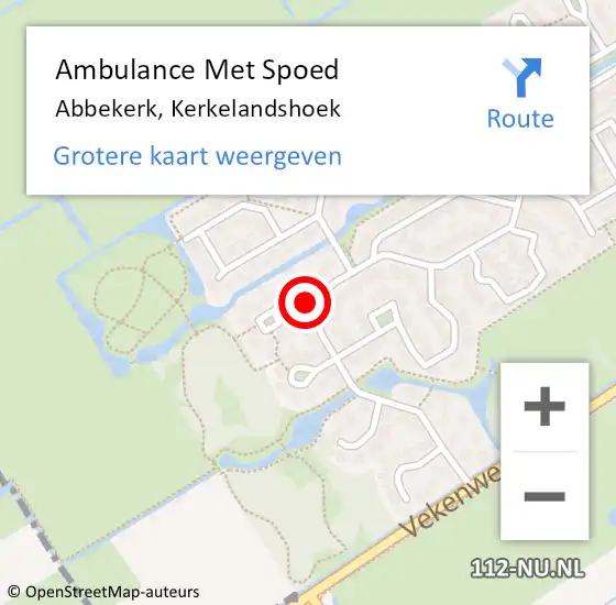 Locatie op kaart van de 112 melding: Ambulance Met Spoed Naar Abbekerk, Kerkelandshoek op 26 november 2015 08:30