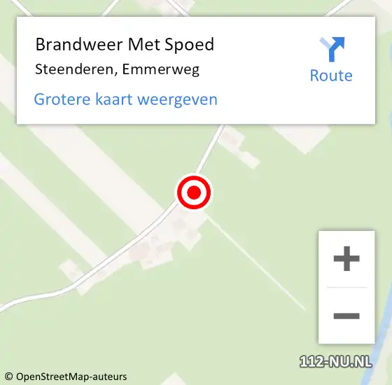 Locatie op kaart van de 112 melding: Brandweer Met Spoed Naar Steenderen, Emmerweg op 26 november 2015 08:36