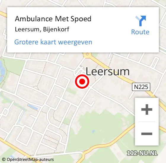 Locatie op kaart van de 112 melding: Ambulance Met Spoed Naar Leersum, Bijenkorf op 26 november 2015 08:57