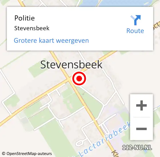 Locatie op kaart van de 112 melding: Politie Stevensbeek op 26 november 2015 08:57