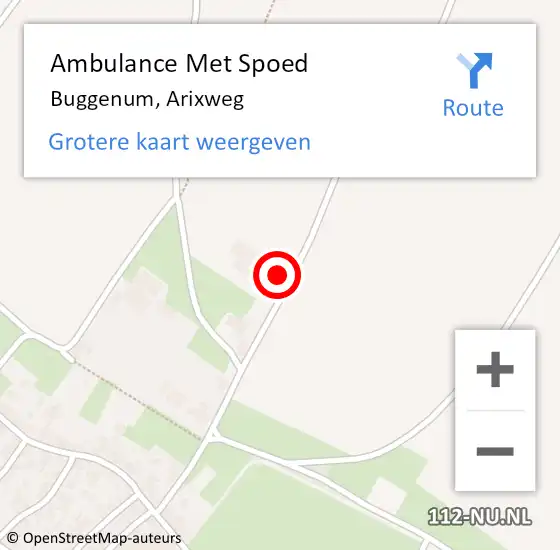 Locatie op kaart van de 112 melding: Ambulance Met Spoed Naar Buggenum, Arixweg op 26 november 2015 09:17
