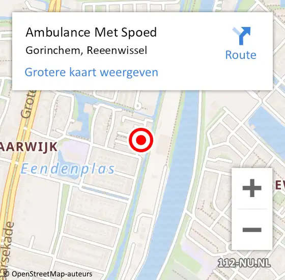 Locatie op kaart van de 112 melding: Ambulance Met Spoed Naar Gorinchem, Reeenwissel op 28 november 2013 08:16